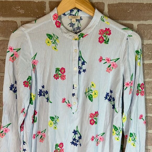 Talbots Womens Striped Floral Tunic Shirt Long Sleeve Size Small Petite PRETTY! - Picture 4 of 9